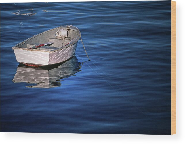 Row Boat Wood Print featuring the photograph Lone Rowboat by Rod Kaye