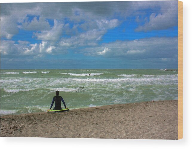 Photo For Sale Wood Print featuring the photograph Lonely Surfer by Robert Wilder Jr