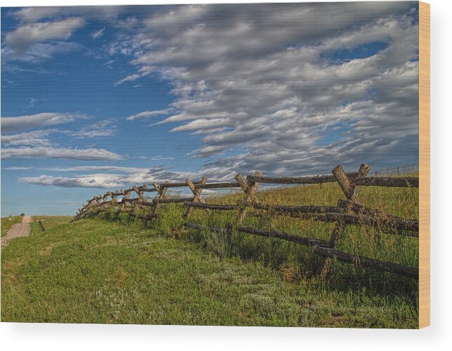 Wooden Fence Wood Print featuring the photograph Lonesome Road by Alana Thrower