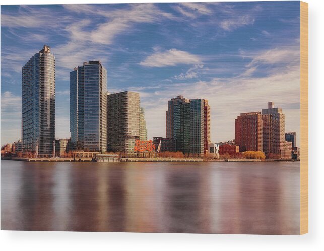 Pepsi Cola Sign Wood Print featuring the photograph Long Island City Skyline NYC by Susan Candelario