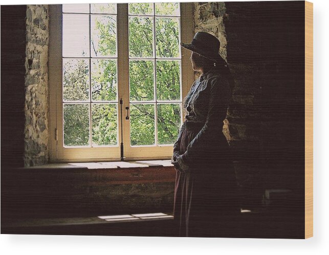 Solitude Wood Print featuring the photograph Looking out of the window by Tatiana Travelways