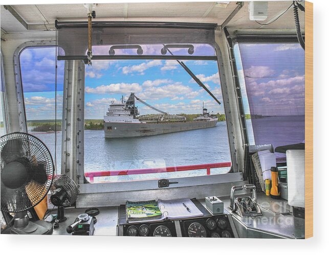 Sugar Island Wood Print featuring the photograph Looking Out The Sugar Island Ferry -9571 by Norris Seward