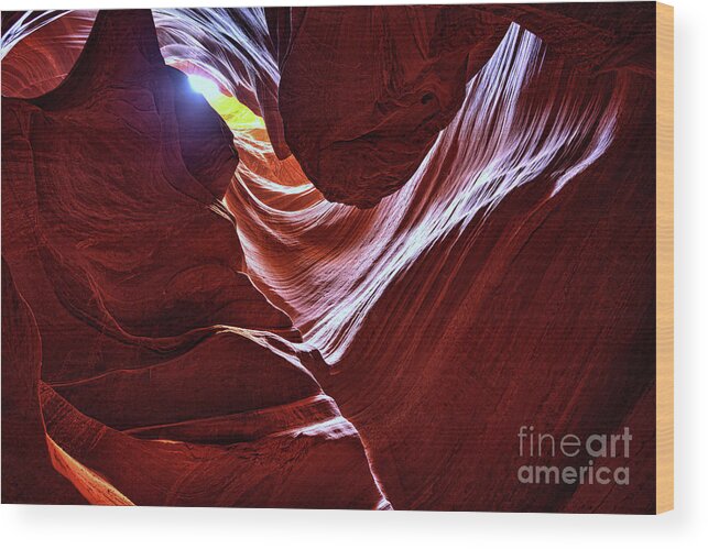 Antelope Canyon Wood Print featuring the photograph Looking Up by Roxie Crouch