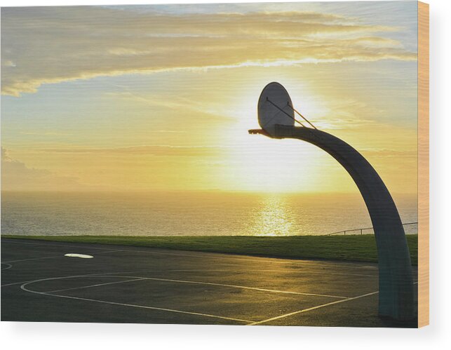Angels Gate Park Wood Print featuring the photograph Los Angeles Basketball Dreams Sunset by Kyle Hanson
