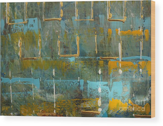 Abstract Wood Print featuring the painting Lost Windows by Jimmy Clark