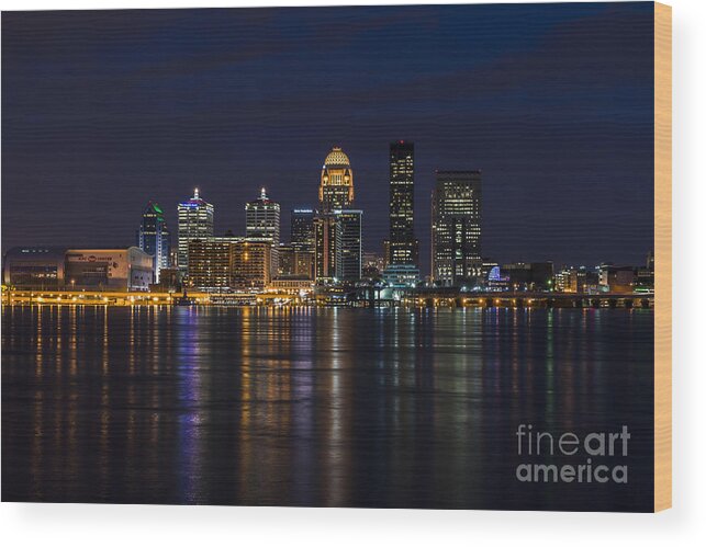 Louisville Wood Print featuring the photograph Louisville Skyline by Andrea Silies