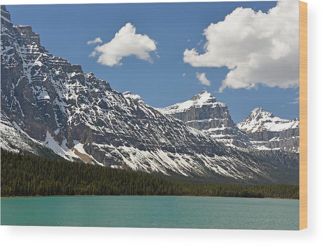 Lower Waterfowl Lake Wood Print featuring the photograph Lower Waterfowl Lake by Ginny Barklow