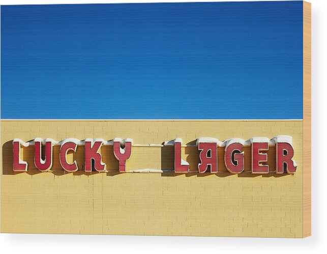 Lucky Lager Wood Print featuring the photograph Lucky Lager by Todd Klassy