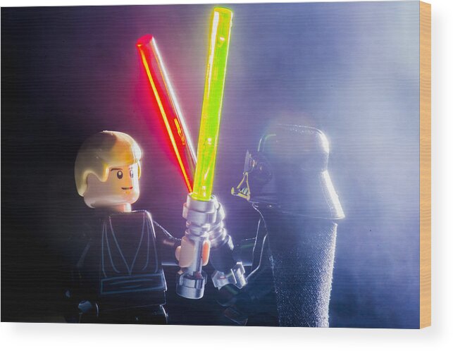 Star Wars Wood Print featuring the photograph Luke Skywalker vs Darth Vader by Matt McDonald