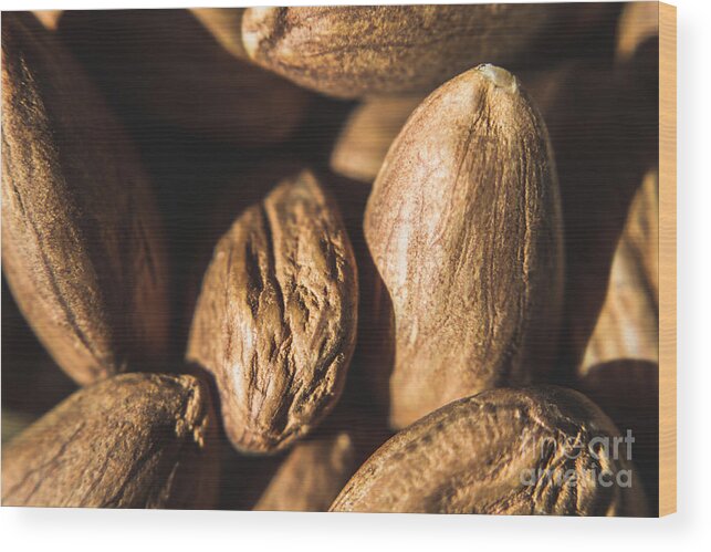 Almonds Wood Print featuring the photograph Macro Almonds by Jorgo Photography