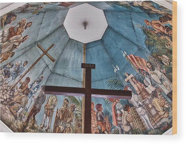 basilica Of San Agustin Wood Print featuring the photograph Magellans Cross Cebu City Philippines by James BO Insogna