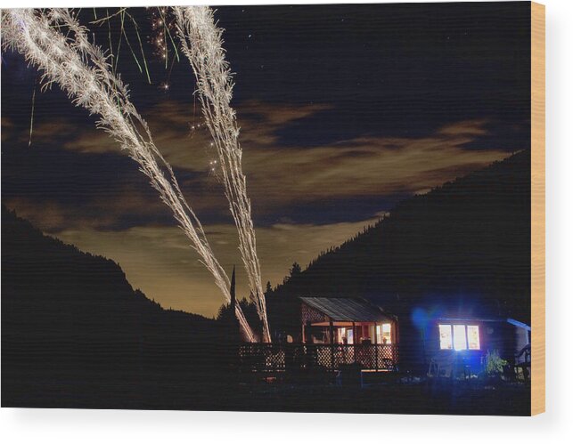 Fireworks Wood Print featuring the photograph Magic Mountain by James BO Insogna