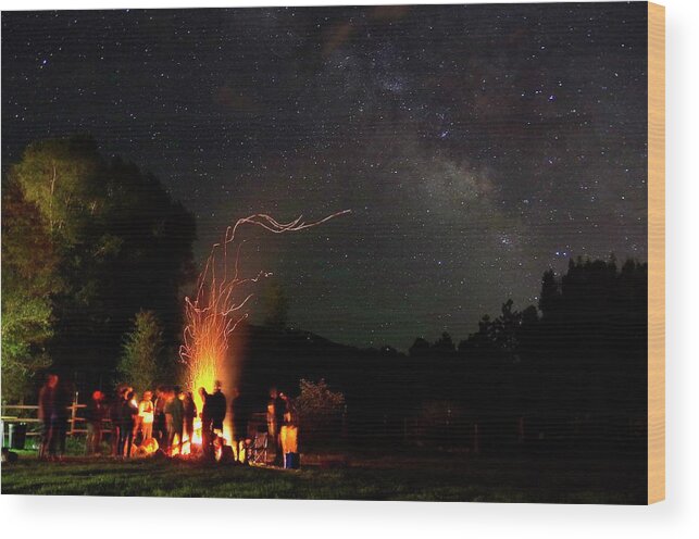 Matt Helm Wood Print featuring the photograph Magical Bonfire by Matt Helm