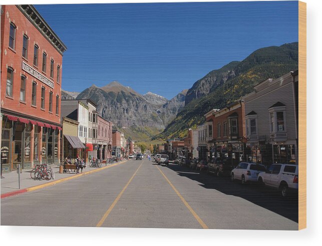Fine Art Photography Wood Print featuring the photograph Main Street Telluride by David Lee Thompson