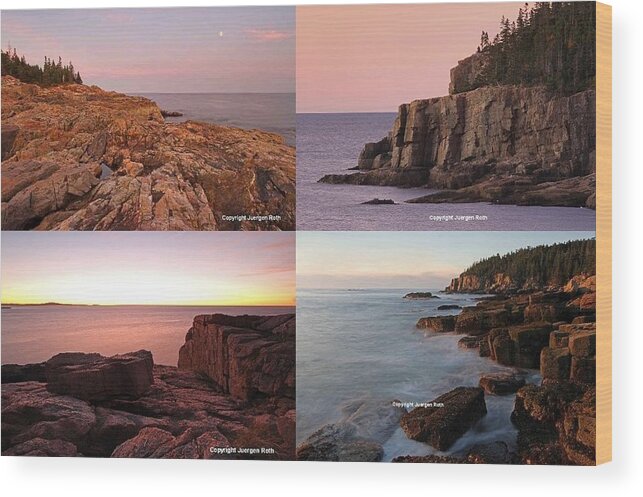 Seacoast Wood Print featuring the photograph Maine Acadia National Park Seacoast Photography by Juergen Roth