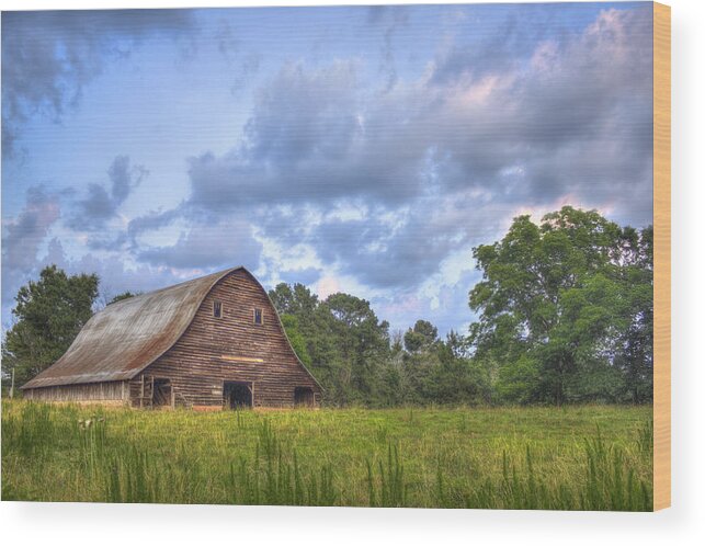 Reid Callaway Stormy Day Wood Print featuring the photograph Majestic Barn at Philomath by Reid Callaway