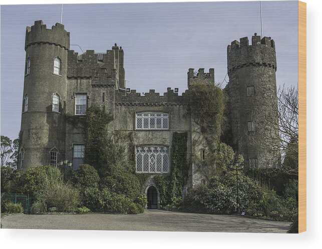 Original Wood Print featuring the photograph Malahide Castle, Dublin, Ireland by WAZgriffin Digital