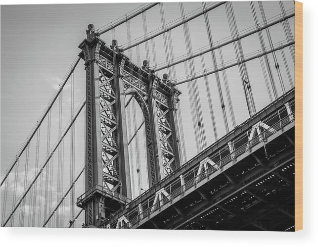 June 2016 Wood Print featuring the photograph Manhattan Bridge by Frank Mari