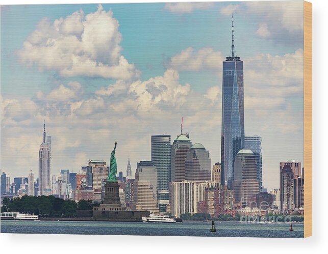 Empire State Building Wood Print featuring the photograph Manhattan Skyline by Zawhaus Photography