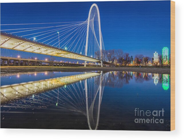 America Wood Print featuring the photograph Margaret Hunt Hill Bridge Reflection by Inge Johnsson