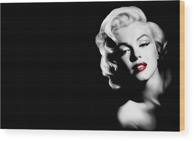 Marilyn Monroe Wood Print featuring the digital art Marilyn Monroe by Super Lovely