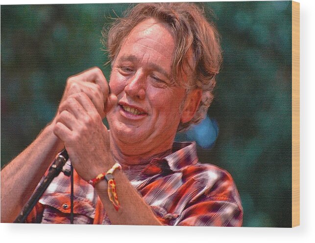 Concert Photography Wood Print featuring the photograph Mark Olsen of the Jayhawks by Debra Amerson