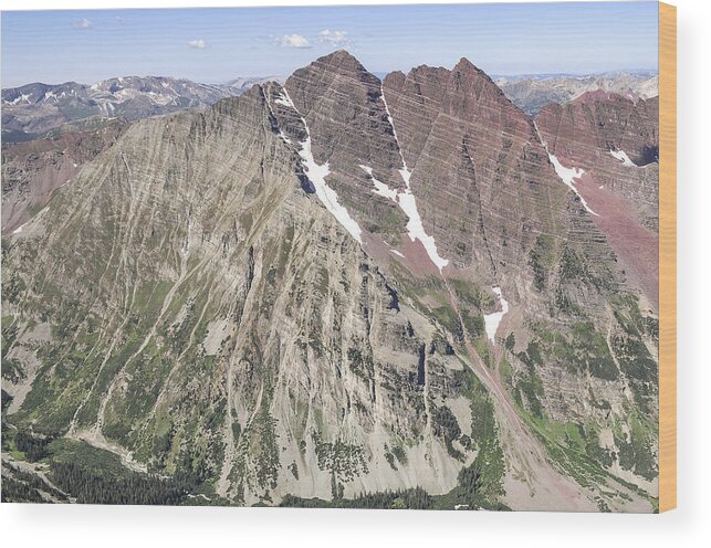 Maroon Bells Wood Print featuring the photograph Maroon Bells by Aaron Spong