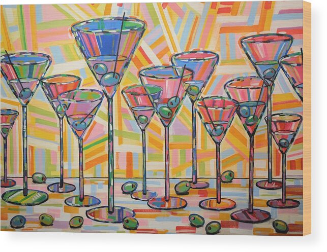 Martini Wood Print featuring the painting Martini Hour by Amy Giacomelli