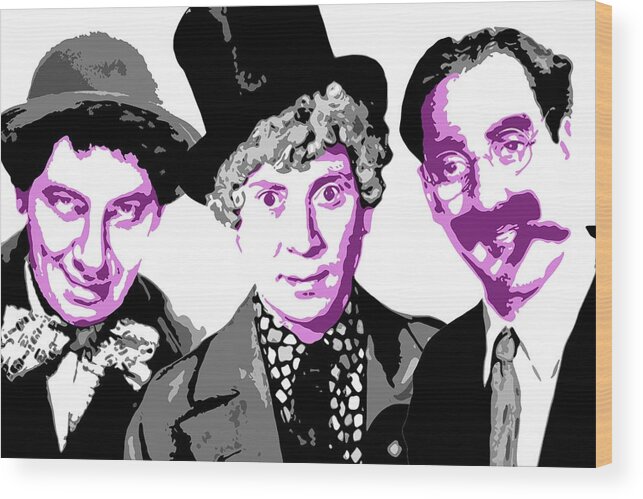 Marx Brothers Wood Print featuring the digital art Marx Brothers by DB Artist