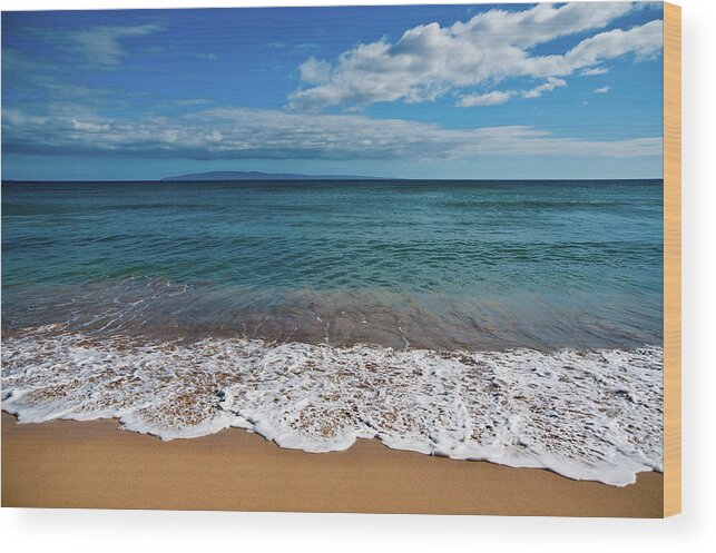 Ocean Wood Print featuring the photograph Maui Beach by Harry Spitz