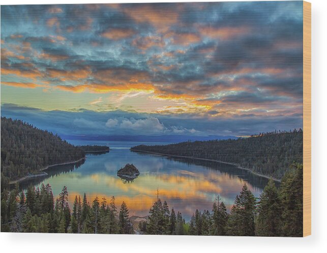 Landscape Wood Print featuring the photograph May Sunrise at Emerald Bay by Marc Crumpler