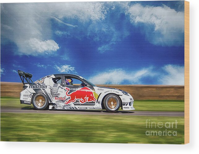 Mazda RX7 Drift Wood Print by Roger Lighterness - Fine Art America