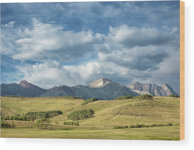 Mesa Wood Print featuring the photograph Mesa Hills and Mountains by Denise Bush