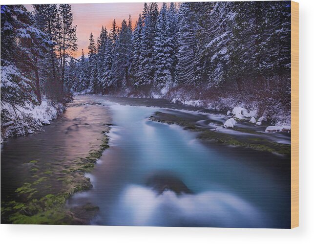 River Wood Print featuring the photograph Metolius Sunset by Cat Connor