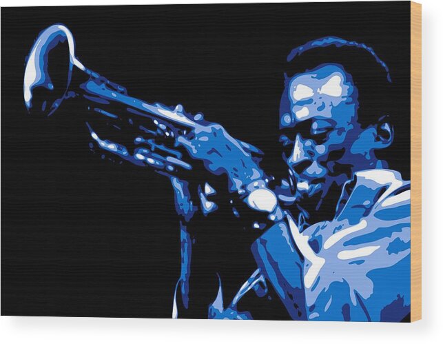 Miles Davis Wood Print featuring the digital art Miles Davis by DB Artist