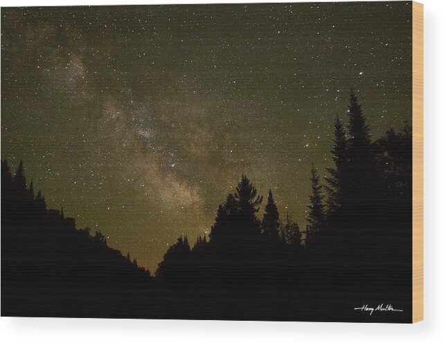 Night Sky Wood Print featuring the photograph Milky Way In The Whites by Harry Moulton