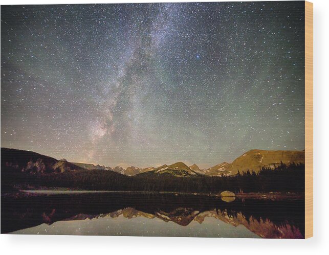 Milky Way Wood Print featuring the photograph Milky Way Over The Colorado Indian Peaks by James BO Insogna
