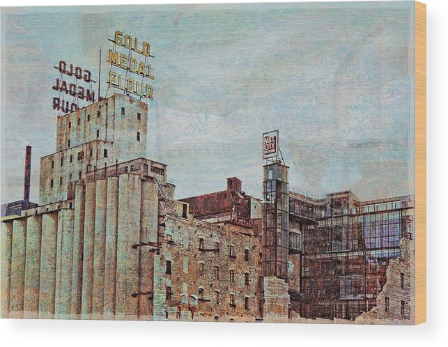 Mols. Wood Print featuring the digital art Mill District Minneapolis by Susan Stone
