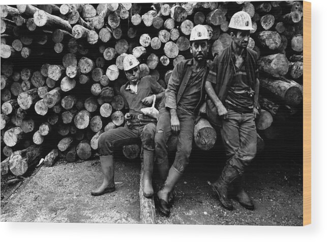Documentary Wood Print featuring the photograph Miners by Nurten Ozturk