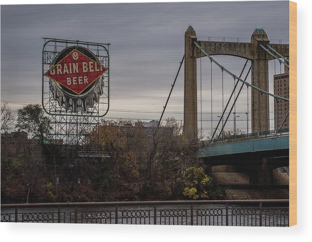Grain Belt Beer Sign Wood Print featuring the photograph Minneapolis Landmark by Paul Freidlund