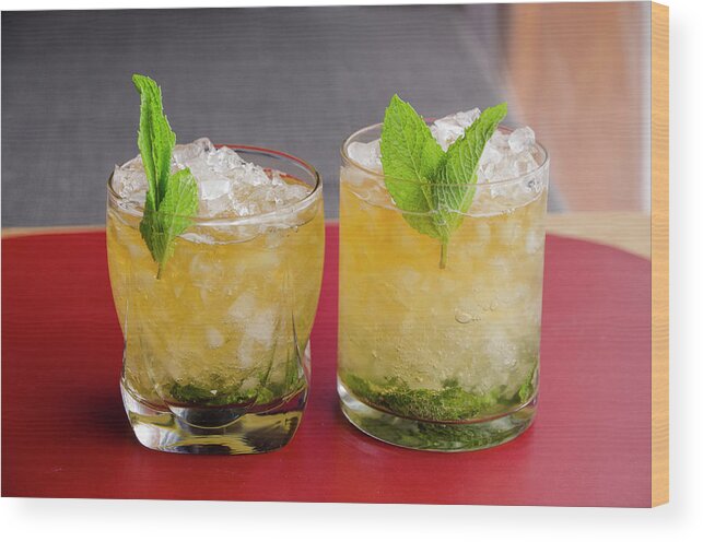 Product Photography Wood Print featuring the photograph Mint Juleps by Erik Burg