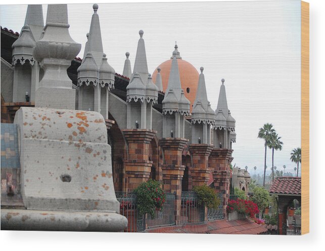 Mission Inn Wood Print featuring the photograph Mission Inn Authors Row by Amy Fose