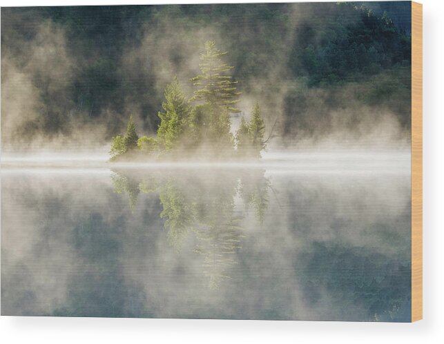 Mont Wood Print featuring the photograph Misty Island by Mircea Costina Photography