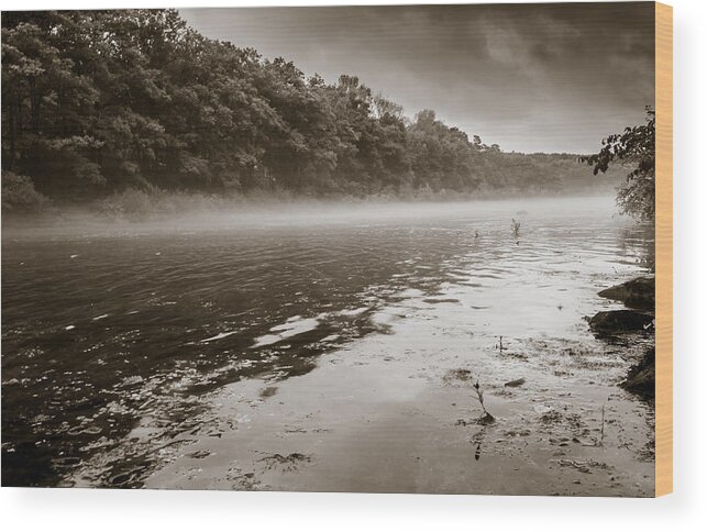 River Wood Print featuring the photograph Misty River by Robert McKay Jones