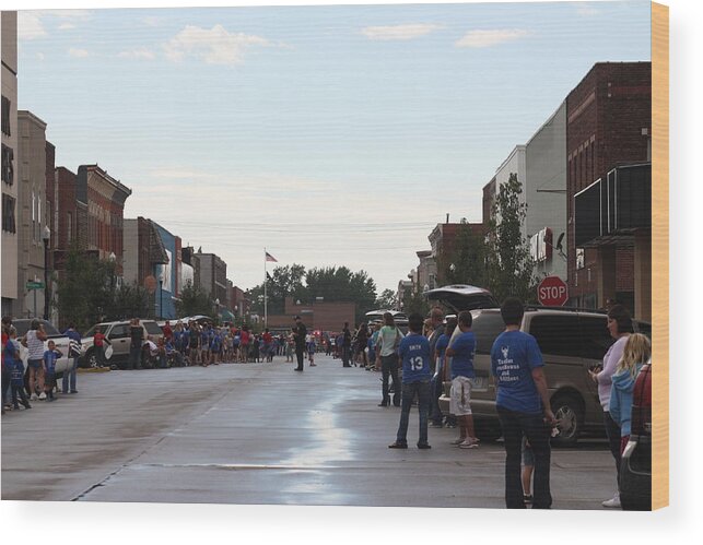 Moberly Wood Print featuring the photograph Moberly Homecoming by Kathryn Cornett