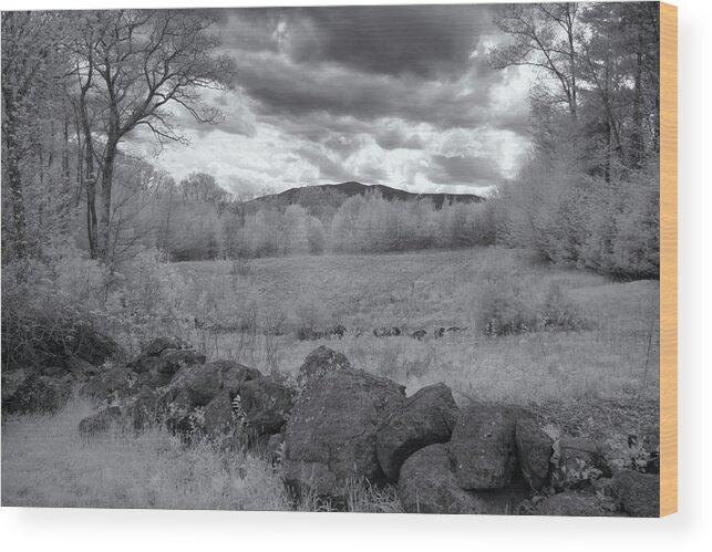 Dublin New Hampshire Wood Print featuring the photograph Monadnock In Black And White by Tom Singleton