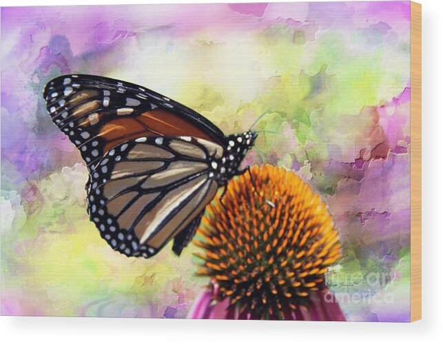 Monarch Wood Print featuring the photograph Monarch abstract by Yumi Johnson