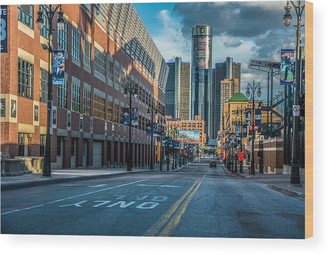 Detroit Wood Print featuring the photograph Monday Night Football by Pravin Sitaraman