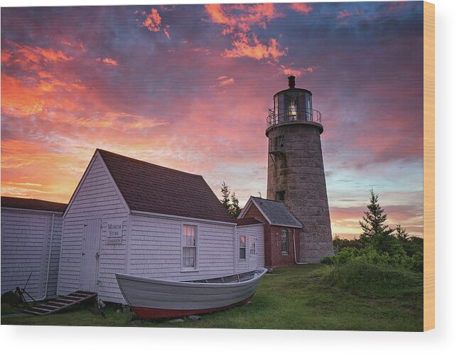 #monhegan#island#monheganlighthouse#light#house#island#islandlif Wood Print featuring the photograph Monhegan Lighthouse by Darylann Leonard Photography