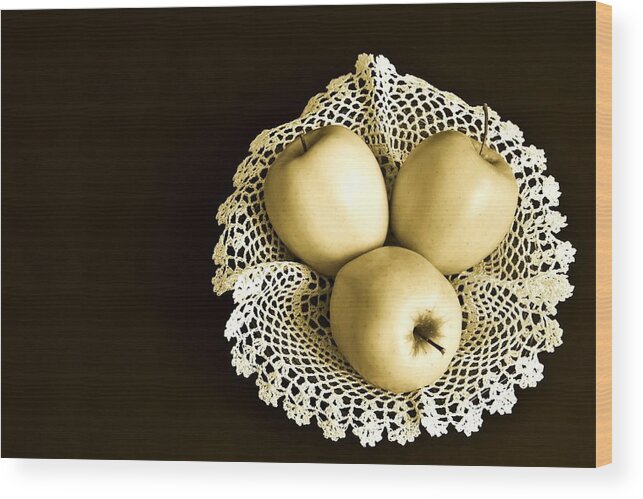 Apples Wood Print featuring the photograph Monochromatic Apples by Tatiana Travelways